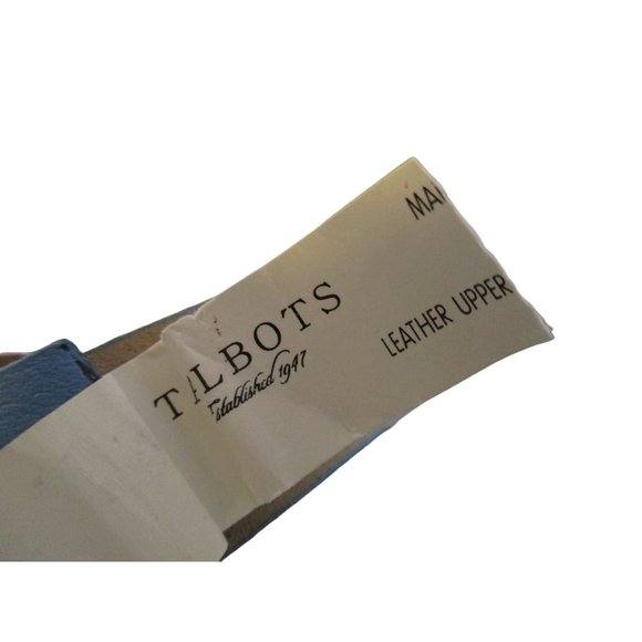 *Talbots Blue Leather Belt RETRO Silver Metal Woven Stitch Design - Size S - Picture 3 of 7